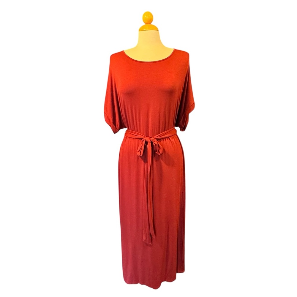 Lane Bryant Maroon Tie-Waist Maxi Dress